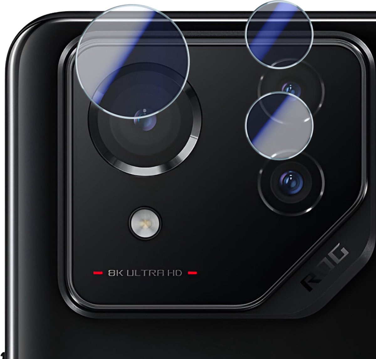 3mk, 4x camerafolie voor Asus ROG Phone 8 en 8 Pro hybride glas 7H, Transparant