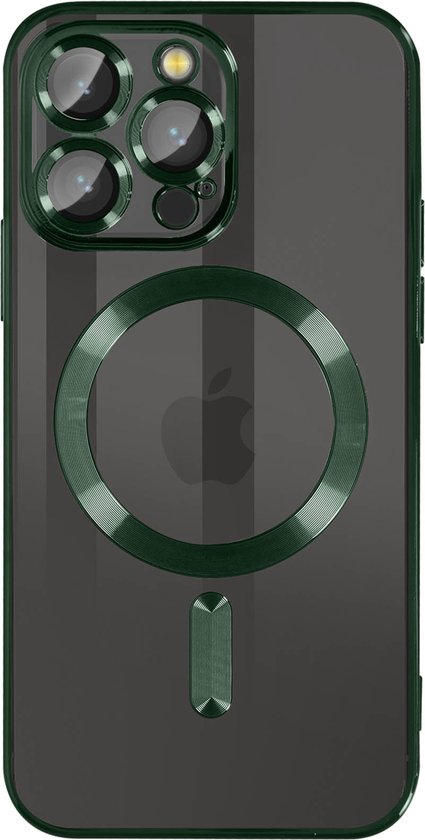 Coque MagSafe Convient pour Apple iPhone 14 Pro Max Siliconen Protection Caméra Chrome D.vert