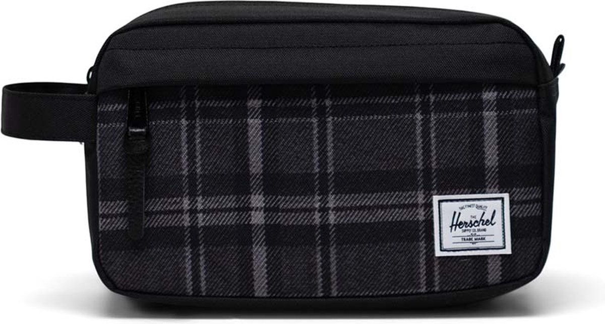 Herschel Toilettas Chapter Travel Kit Black / Grayscale Plaid Zwart