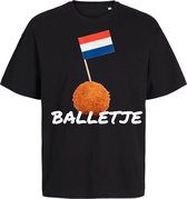 Grappig T-Shirt Heren Dames - Balletje - Zwart - Maat S