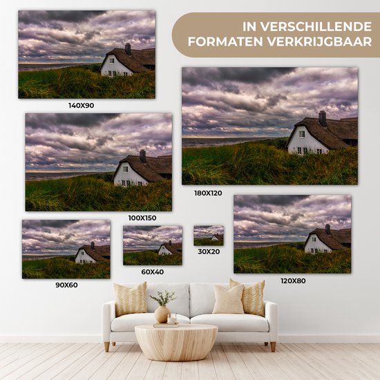 Maison dans les dunes au bord de la mer Baltique toile 140x90 cm - Tirage photo sur toile (Décoration murale salon / chambre) / Mer et plage