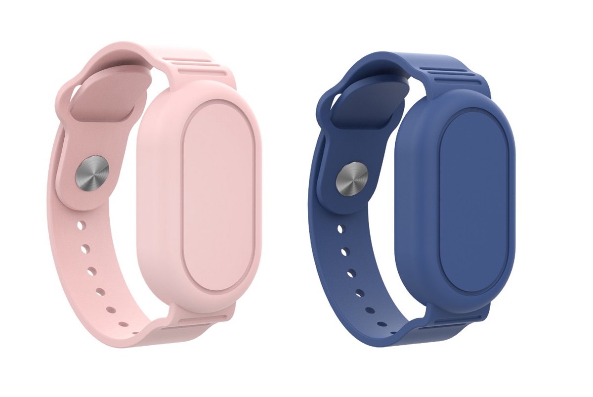 2 STUKS - Premium Armband geschikt voor Samsung Smarttag 2 | horloge voor Kinderen met Sluiting | Smarttag2 sleutelhanger Hoesje Kind | Polsband GPS Horloge Kind | Trackers Band | Kinder Horloge | Peuter | GPS Horloge Senioren - Roze en blauw