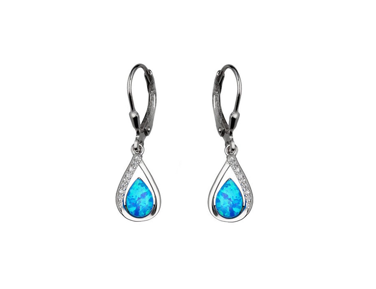 Opaal - opaal oorbellen dames - Oorbellen dames zilver - oorbellen dames - Opal Earrings - oorbellen zilver - Zilver 925 - Amona Jewelry
