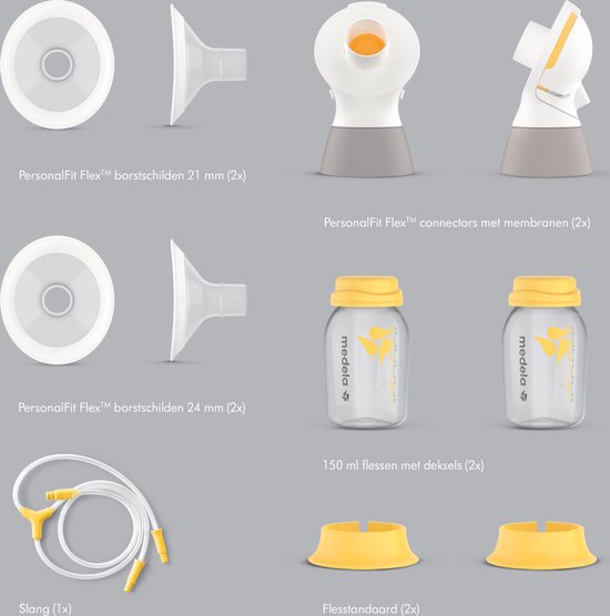 Medela Classic PersonalFit Flex dubbele afkolfset - voor elektrische borstkolven compatibel met Freestyle, Swing Maxi van Medela — afbeelding 2