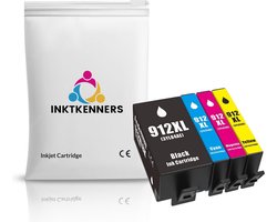 Inktcartridges Geschikt voor HP 912 / 912XL | Multipack van 4 stuks Geschikt voor HP OfficeJet Pro 8010 - 8012 - 8014 - 8015 - 8020 - 8022 - 8023 - 8024 - 8025