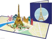Popcards pop-up kaart - Schitterende Pop-up Kaart Eiffeltoren met Kaart van Parijs 3D wenskaart