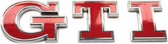 Rode GTI sticker passend voor Volkswagen - Hoogglans Rood - Hoge kwaliteit - Verbeter het uiterlijk van jouw Volkswagen!