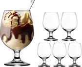 TEN® Luxe IJsglazen Kristalglas 380ml - 6 Stuks + 114 DESSERTRECEPTEN - Glazen Schaaltjes voor Toetjes - Dessert glazen - Amuseglaasjes - IJsglas Sorbetglazen