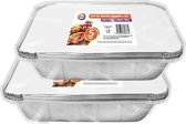 DID Meal prep voedsel bewaar bakjes - Aluminium - 10x - 32 x 26 x 7 cm - met deksel