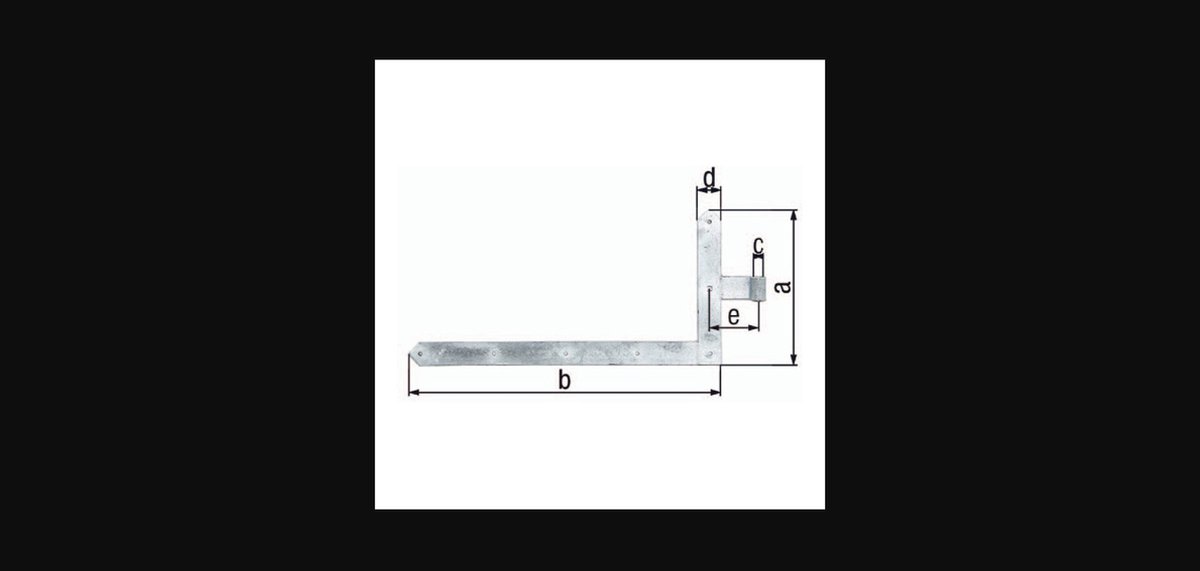 Alberts 312947 poort-hoekheng | in uitvoeringen voor poorten, garagepoorten en poorten met frame | thermisch verzinkt | rol Ø20 mm | maat 600 x 1000 mm