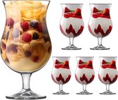 TEN® Luxe IJsglazen Kristalglas 398ml - 6 Stuks + 114 DESSERTRECEPTEN - Glazen Schaaltjes voor Toetjes - Dessert glazen - Amuseglaasjes - IJsglas Sorbetglazen