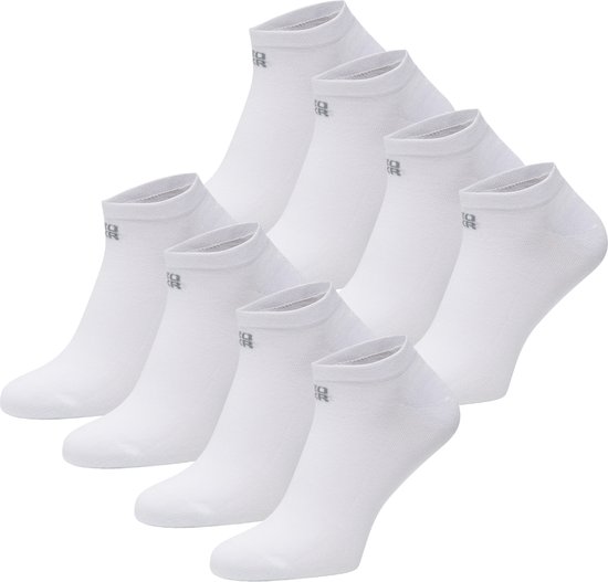 BOXR Sous-vêtements - Chaussettes Sneaker en Bamboe - Chaussettes basses en Bamboe Femmes et Hommes - Doux et Soyeux - Thermo Control - Chaussettes Courtes - 8 Paires - 39/42 - Wit