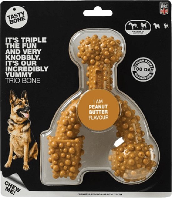 Tasty Bone Trio Bone Pindakaas - Hond - Kauwspeelgoed - Large