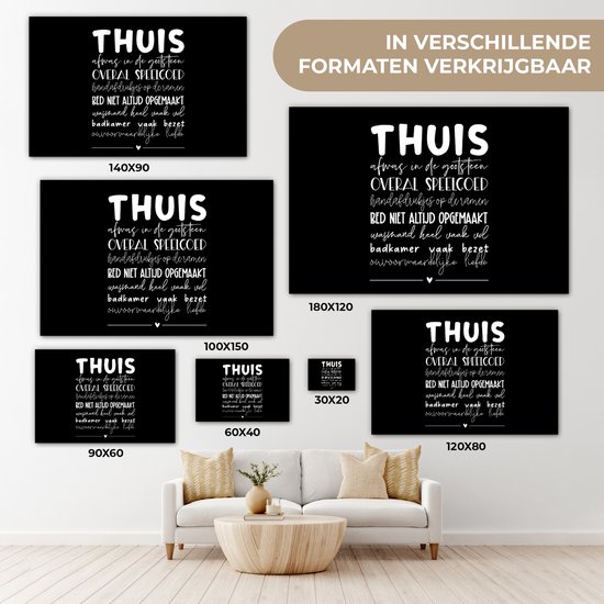 Peinture Sur Toile At Home - Proverbes - Coeur - 140x90 cm - Décoration murale