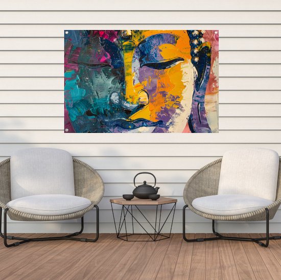 Abstracte kunst tuinposter - Moderne kunst tuinposter - Tuinposter Woonkamer - Balkon decoratie - Tuinaccesoires voor aan de muur - Decoratie muur tuinposter 150x100 cm