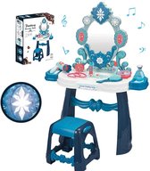 Playos® - Kaptafel - Blauw - met Accessoires - 75 cm - met Licht en Geluid - Makeup Speelgoed - Rollenspel - Makeup Tafel Kinderen