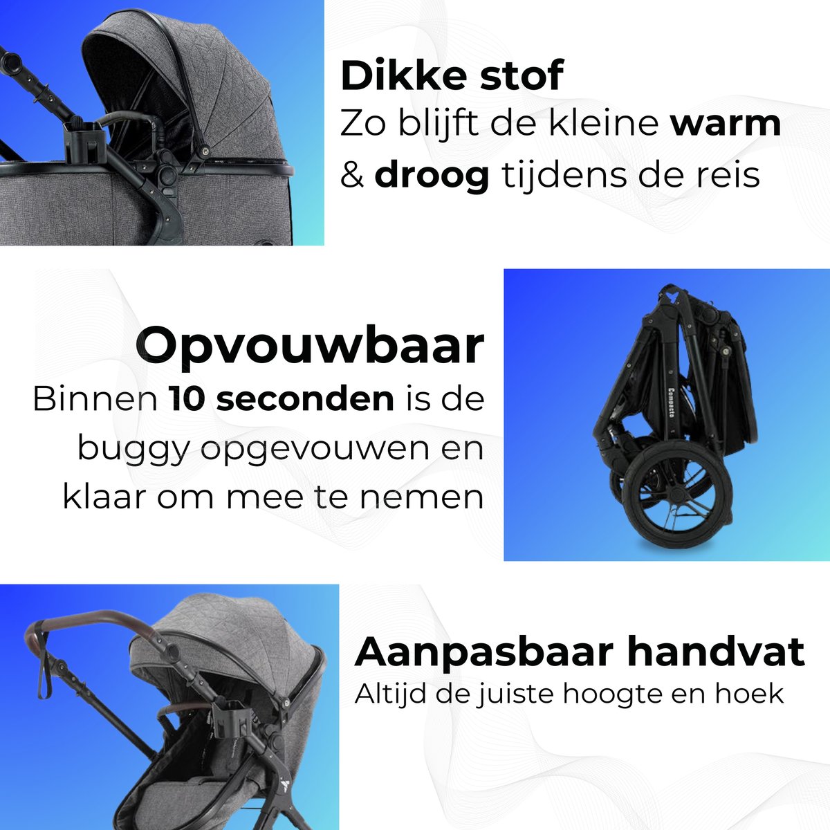 Lunola Mira X1 - Kinderwagen 3-in-1 - incl. autostoel - 0-20kg - XXL - Multifunctionele Buggy 3in1 - Grijs thumbnail 5