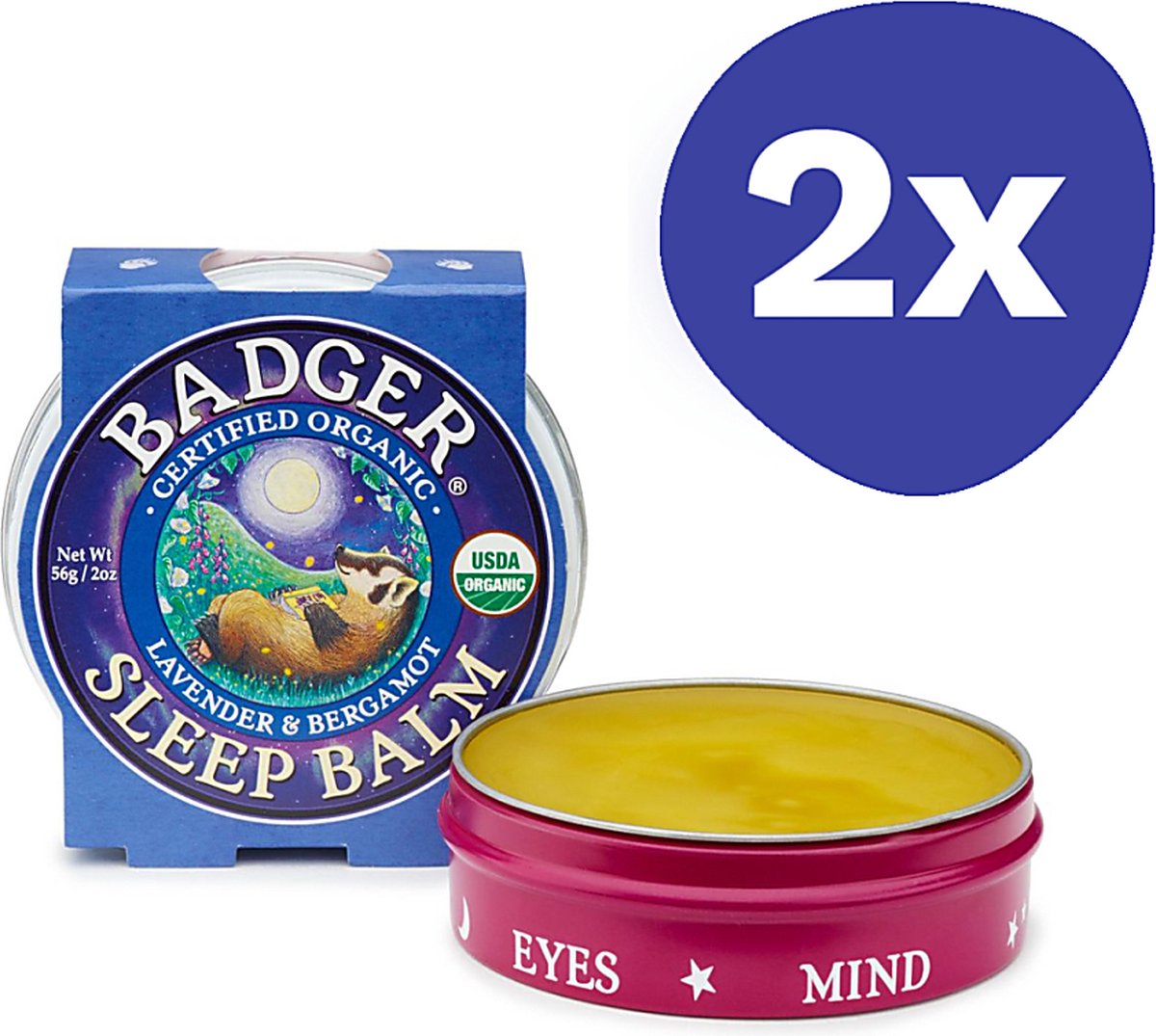 Badger Slaap Rustig Balsem (2x 56g)