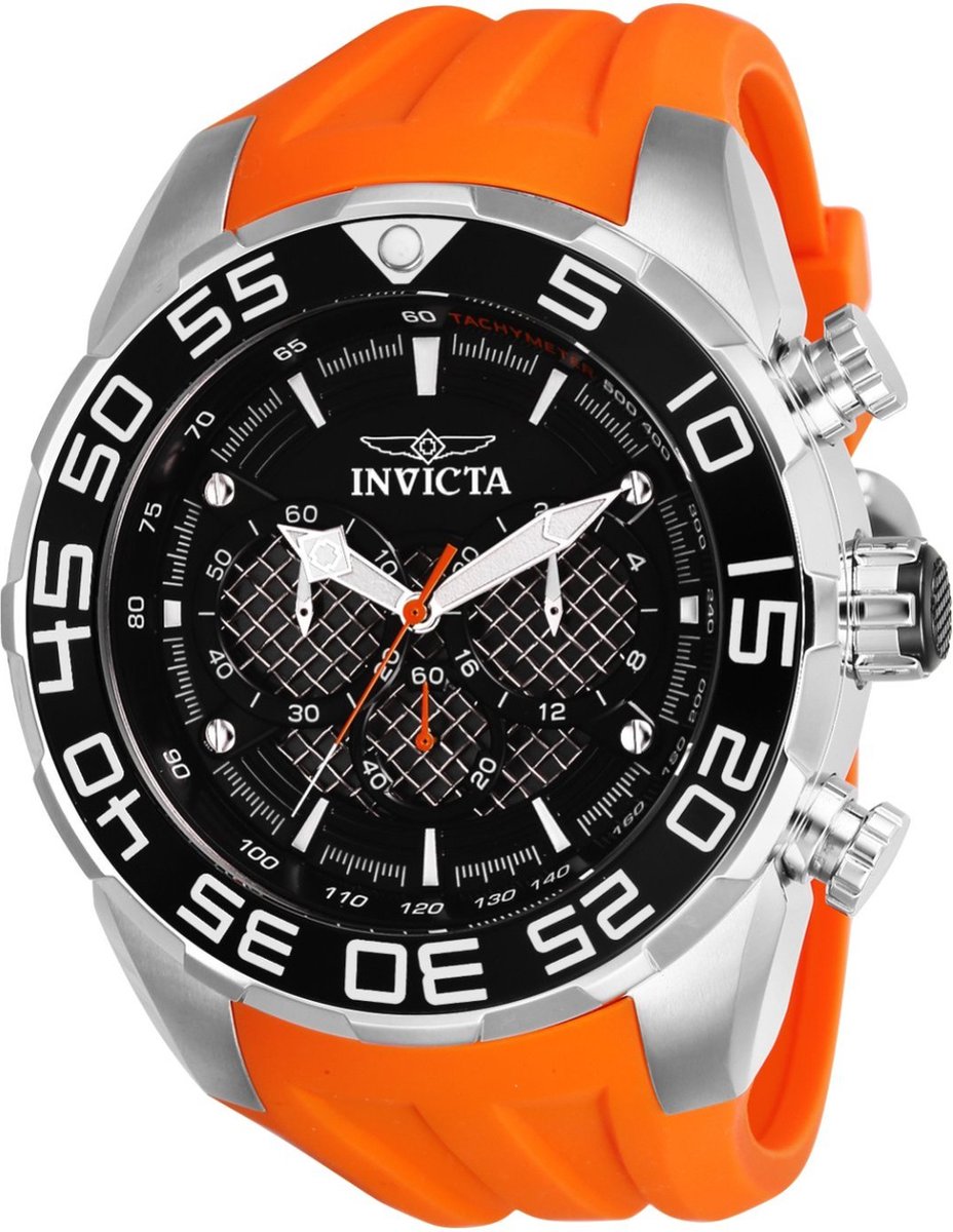 Invicta Speedway 26297 Heren Horloge - Waterdicht - Analoog - Quartz Uurwerk - Roestvrij Staal met zwarte Wijzerplaat - 50mm