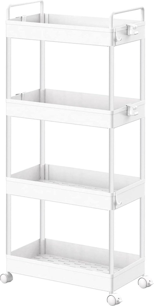 4-laags uitschuifbare rollende utility-cart voor keuken en badkamer - SOLEJAZZ