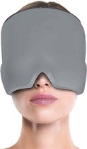Migraine Muts & Oogmasker Gel (1 stuk, Grijs) - Hoofdpijn Masker, Migraine Cap met Warm & Koud Oogmasker - Verlichting & Ontspanning voor Migraine, Hoofdpijn en Oogvermoeidheid
