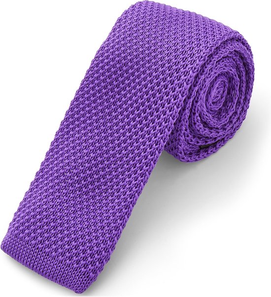 Cravate lila tricotée