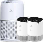 Vibrix Luchtreiniger Set B - Woonkamer en Slaapkamer - HEPA Filter - Ionisator - Luchtfilter - Air Purifier - Air Cleaner - PureFlow30 - Vortex20