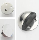 Roestvrijstalen - Deurstopper - Vloergemonteerde - Deur Touch Rubber Semi-Cirkel