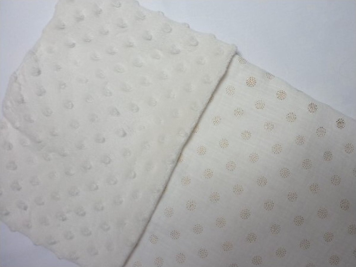 Oogappel Gold Dots Deken Kinderwagen Wieg 60x80 cm-Offwhite-Goud