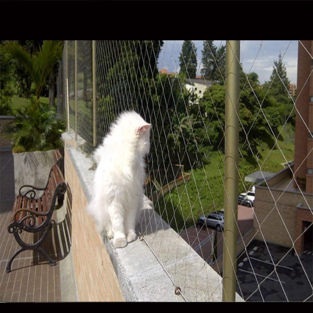 Vogelbeschermingsnet, fijnmazig, kattennet voor balkon, zonder boren, bladernet voor vijver, fijn, 4 x 3 m