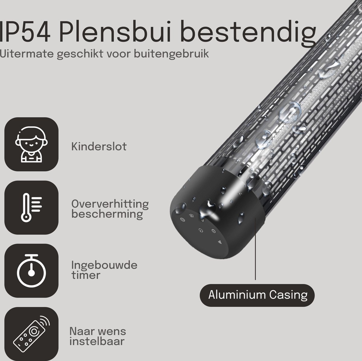 QH Ruby Low Glare 2000Watt - Infrarood Terrasverwarmer - Terrasverwarmer - Infrarood verwarming buiten - infraroodverwarming – foto 5