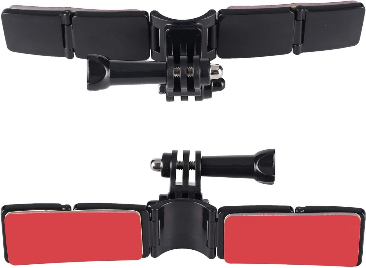 Actie Camera Helm Mount Motorfiets HelmMount - Motorfiets Helm Strap Mount voor MountHelm, gebogen HelmMount, compatibel met andere sport camera's, 1 stuk, zwart