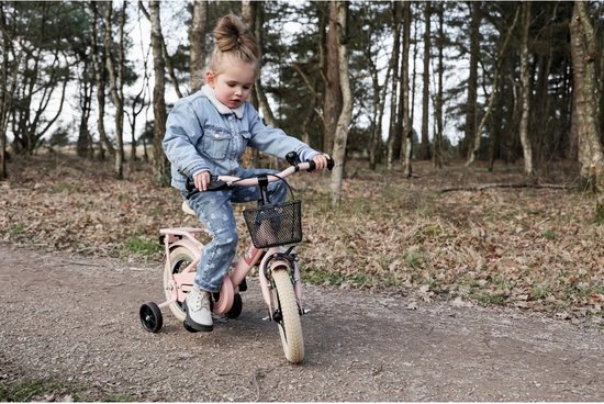 Kinderfiets 12" Kyoso Sparkle met remnaaf - mat roze van Merkloos — afbeelding 4
