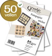 Q’ualife® Stickervellen A4 – Sticker Papier voor Printer – Sticker Papier A4 – Foto Papier A4 – Papier Zelfklevend 50 vellen – Matte Afwerking