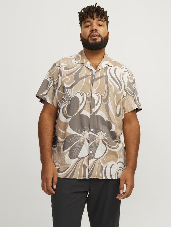 Jack&Jones JPRBlapalma Resort Shirt Bruin Maat 4XL Plussize