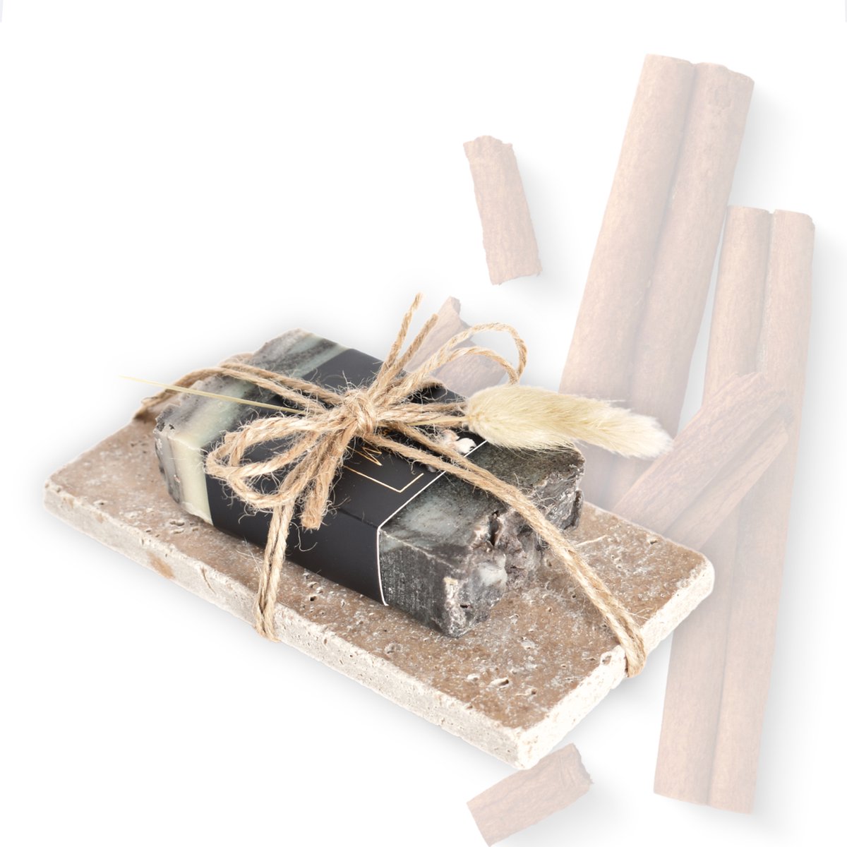 Goedkoopste Anna-M cadeau - Zeep - Geschenkset - Zeepschaal - Giftbox - Soapbar - Cadeauset - Biologische zeep - Travertin