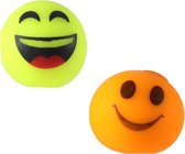Jonotoys Emoji Stressbal 2 Stuks – Ø 6 cm - Soft Density - Geel & Oranje