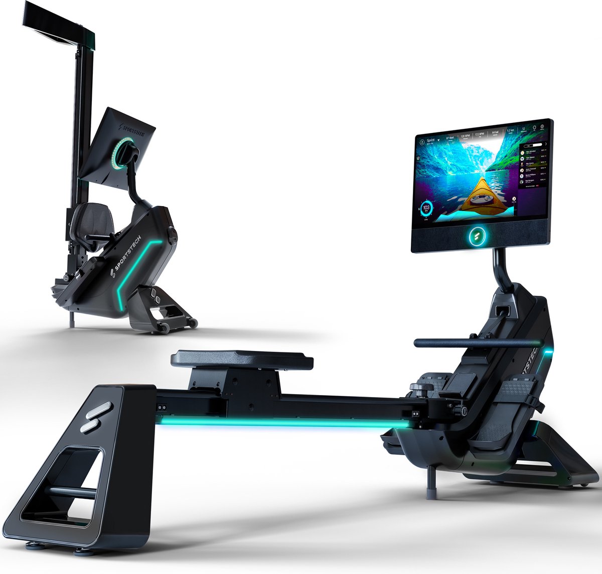 Sportstech sRow roeitrainer | LED-functie voor club-atmosfeer