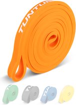 Tunturi Power Band - Weerstandsband 2 tot 15 kg – Pull up Resistance Band - Fitness Elastiek – 104 cm - Incl Trainingsapp - Oranje