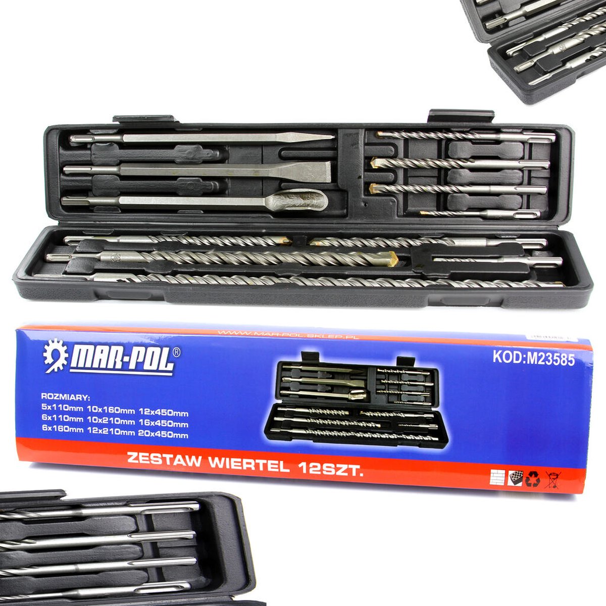 SDS+ Betonboor set - 12 delig