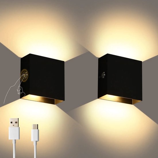 Wise® Led Oplaadbare Wandlamp - Menselijk Lichaam Sensor - Usb Draadloze Muur Nachtlamp - Wandverlichting Voor Thuis.