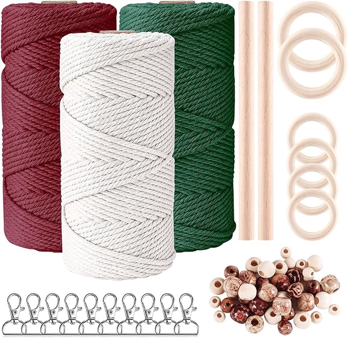Premium macramégaren macramé koord garen voor doe-het-zelf handwerk 3 mm x 60 m 3