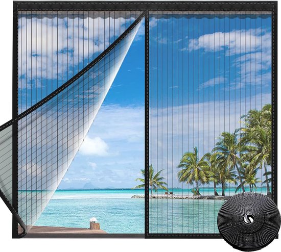 Insectenbescherming voor ramen - Magnetisch vliegengaas raam zonder boren - 100 x 120 cm