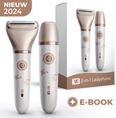 Rimlen® 4-in-1 Elektrische Ladyshave Set - Draadloos Ontharen voor Gezicht, Oksels, Benen en Bikinilijn - USB Oplaadbaar Scheerapparaat voor Vrouwen met Waterbestendig Ontwerp