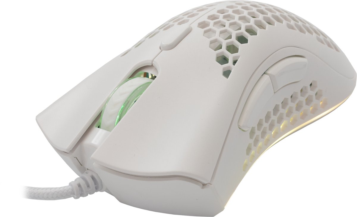 Baracuda - CORAL-W - Gaming Muis - WIT - BEDRAAD - 12800 DPI - RGB