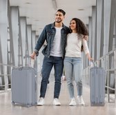 Voyagoux® - Reiskoffer Medium - 72L - Koffers - Reiskoffer met wielen – Nardo grijs - TSA Slot