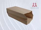 Papieren zakjes - 100 stuks - bruin - 11x8x26cm - met zijvouw / fruitzakken / Broodzak