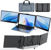 Portable monitor tri screen USB-C - Laptop scherm extender - Draagbare monitor - 14 inch monitor - Extra scherm laptop - Draagbare monitor voor laptop - tri screen monitor