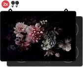 KitchyMist Inductie Beschermer 78x52 cm - Bloemen - Kookplaat Beschermer - Afdekplaat voor Kookplaat - Inductie Mat - Spatscherm Achterwand Keuken