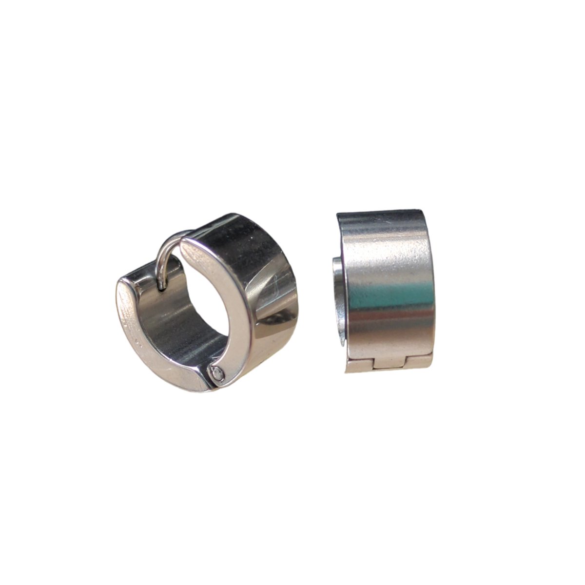 Aramat Jewels | Oorringen | Stalen Huggie Oorringen 14mm RVS Unisex | Glad-14x7mm | |7mm | Staal | Kinderen, Volwassenen | Verkleurd niet